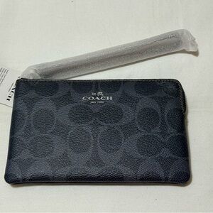 Coach Blue Denim Signature Pouch